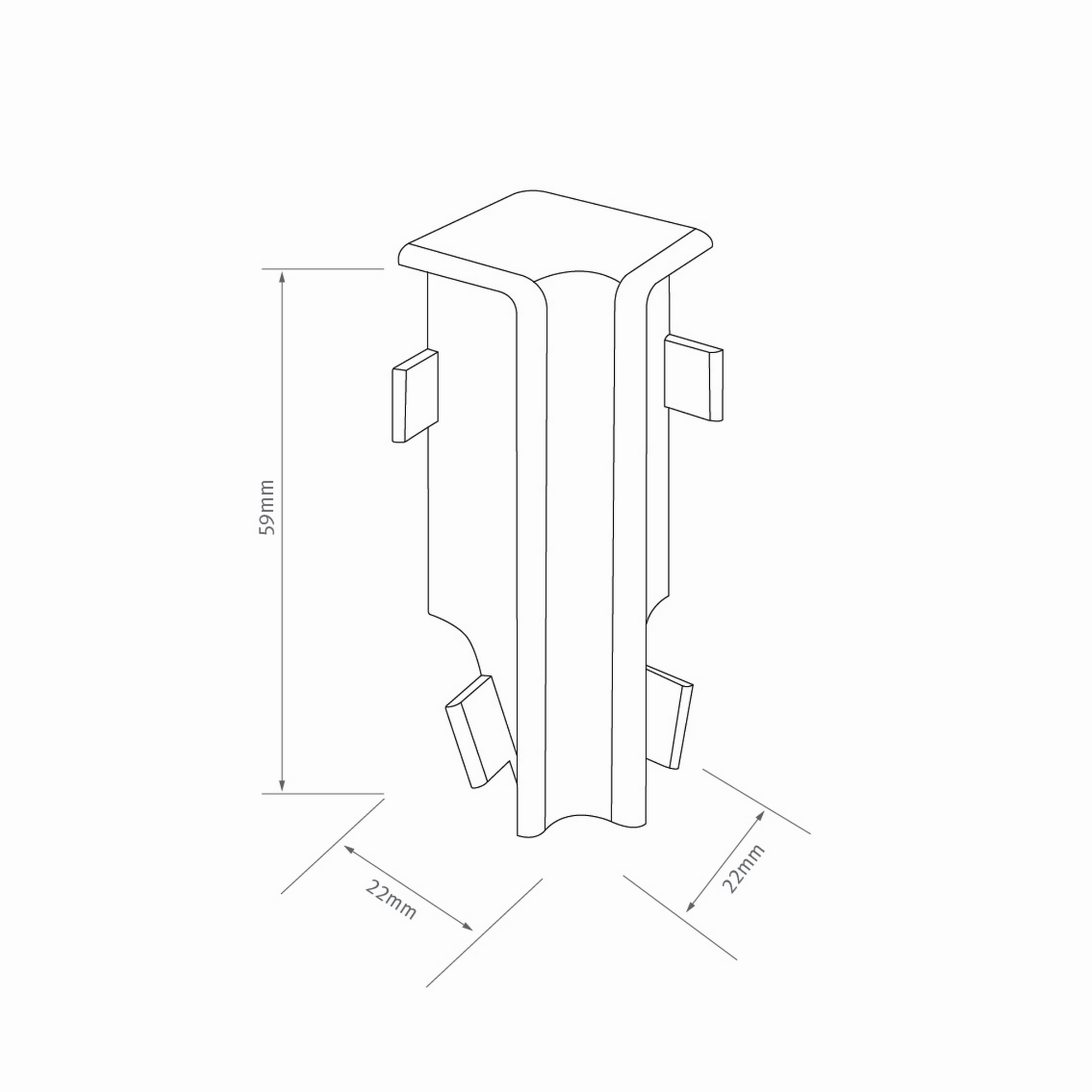 Innenecke für Sockelleiste Universal silber 2 Stück