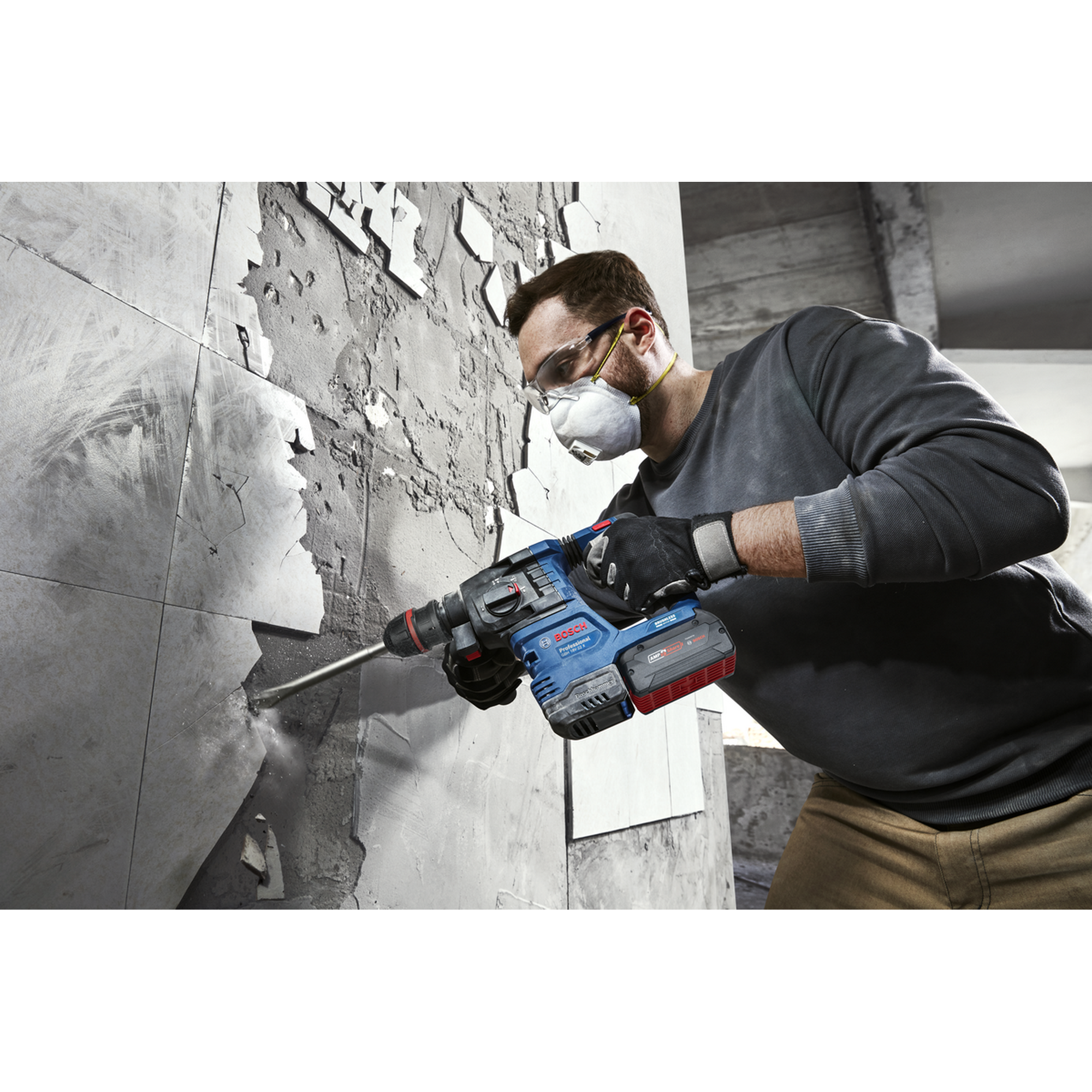 Akku-Bohrhammer mit ONECHUCK 'GBH 18V-22 X Professional' mit L-BOXX