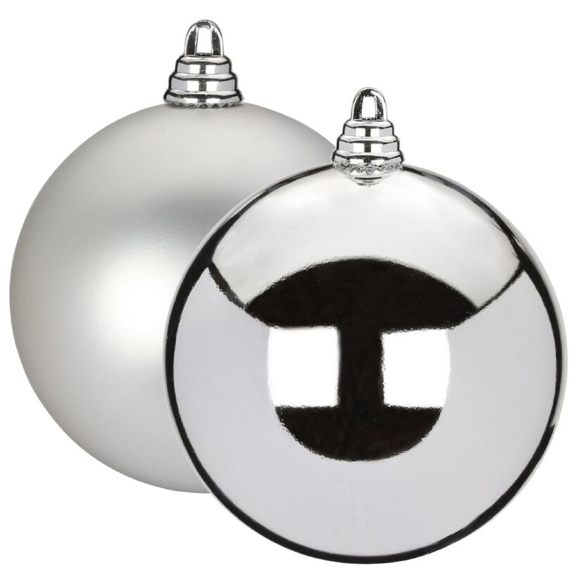 Christbaumschmuck silberfarben Ø 25 cm 2 Stück