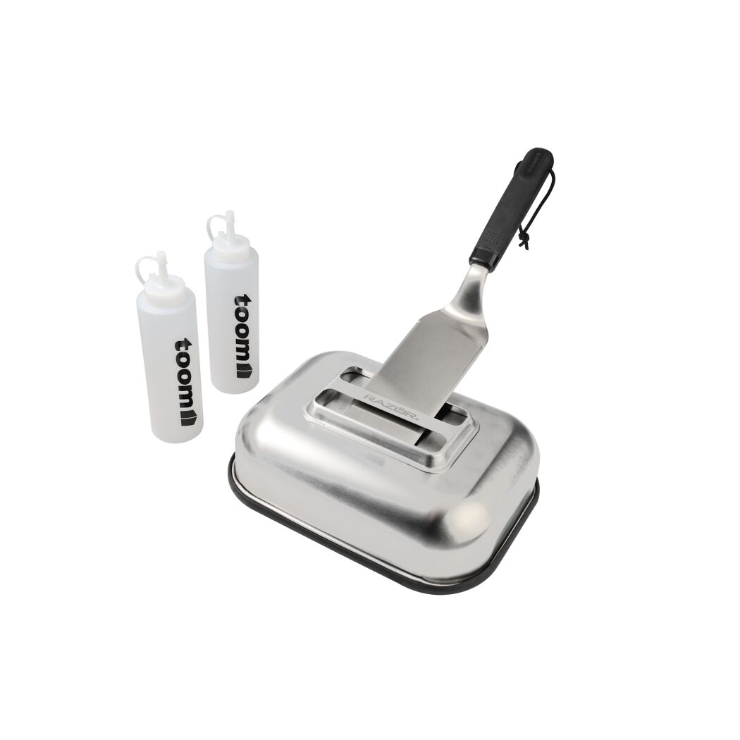 Plancha-Griddle-Set Edelstahl 3-teilig