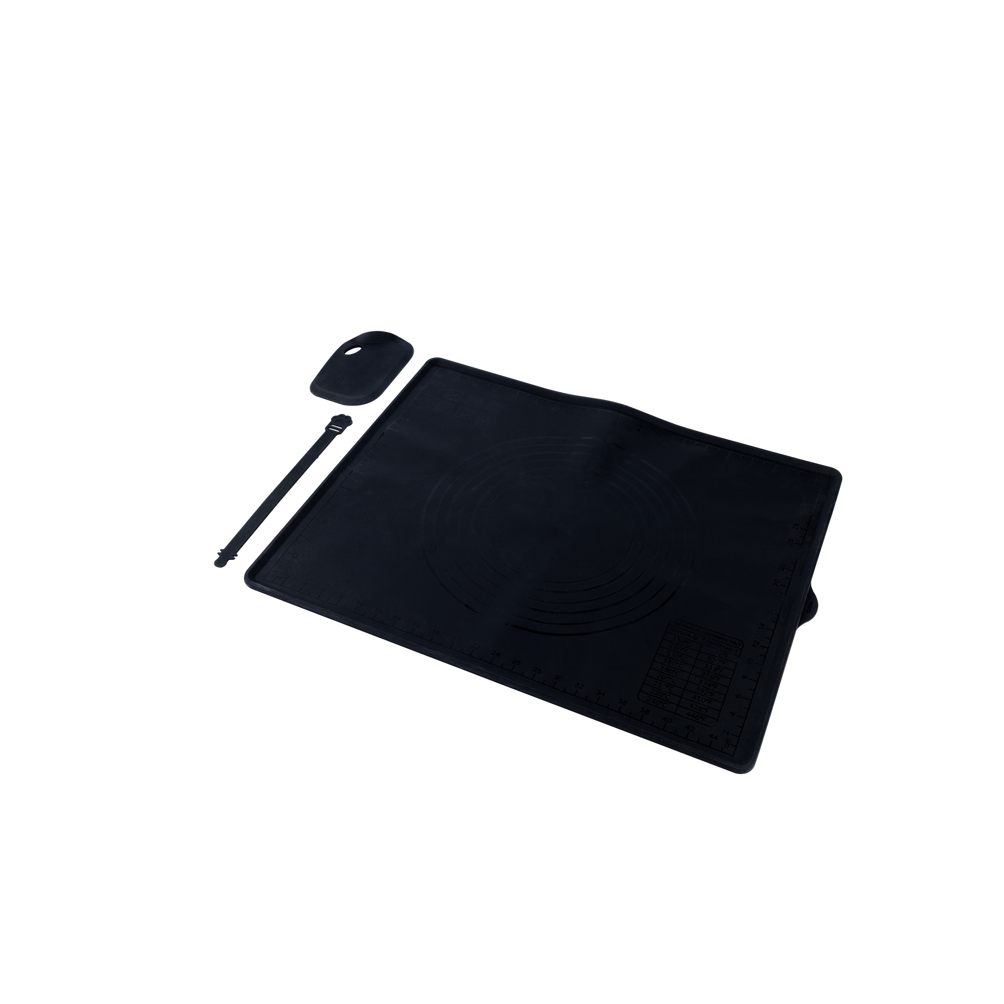 Silikon-Backmatte Platinium-Silikon schwarz 50 x 39,5 cm inklusive Schaber