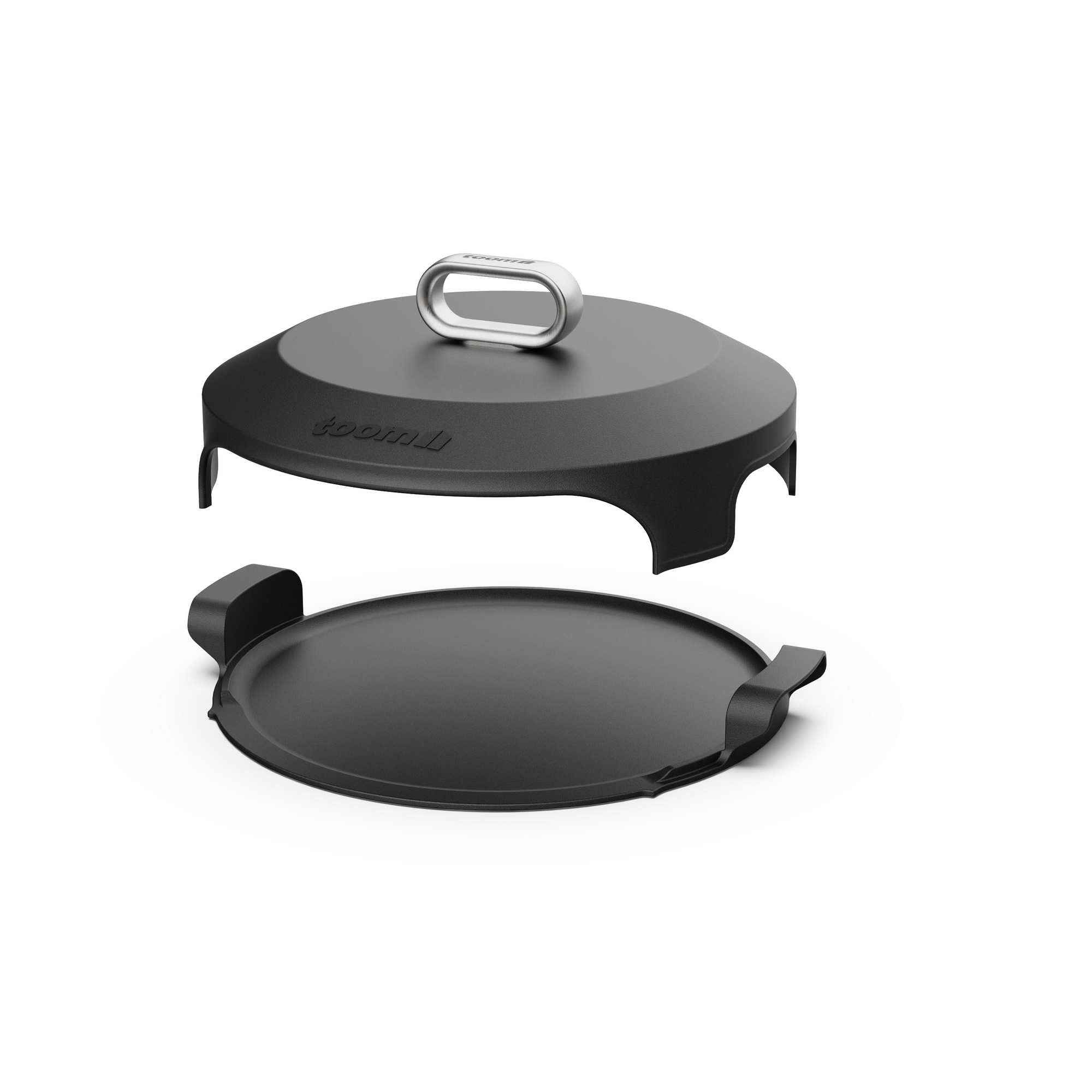 Pizza-Grillaufsatz emailliertes Gusseisen schwarz Ø 36 cm