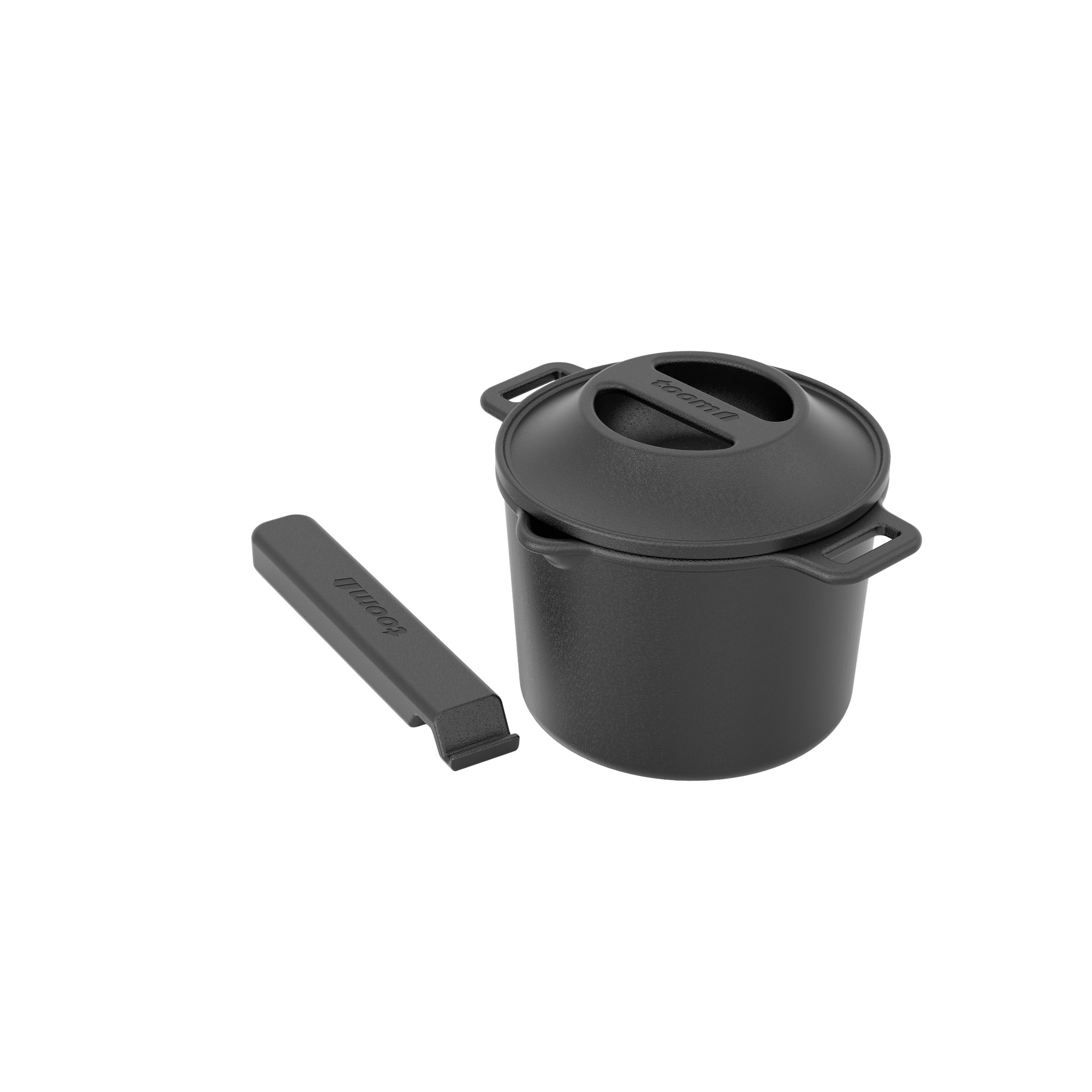 Mini Dutch Oven Gusseisen schwarz Ø 14 cm mit Stiel