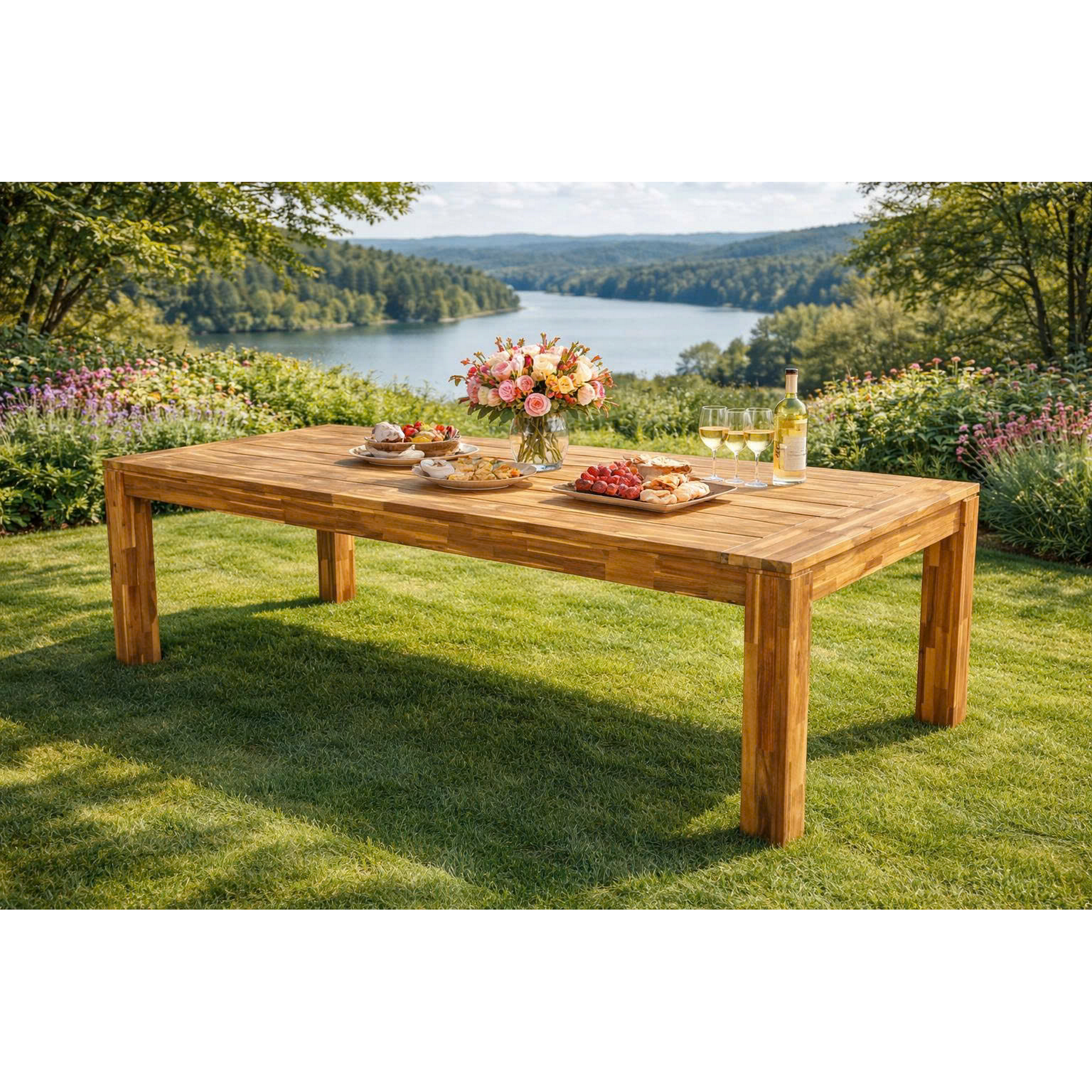 Gartentisch 'Georgina' Akazienholz 300 x 100 x 76 cm