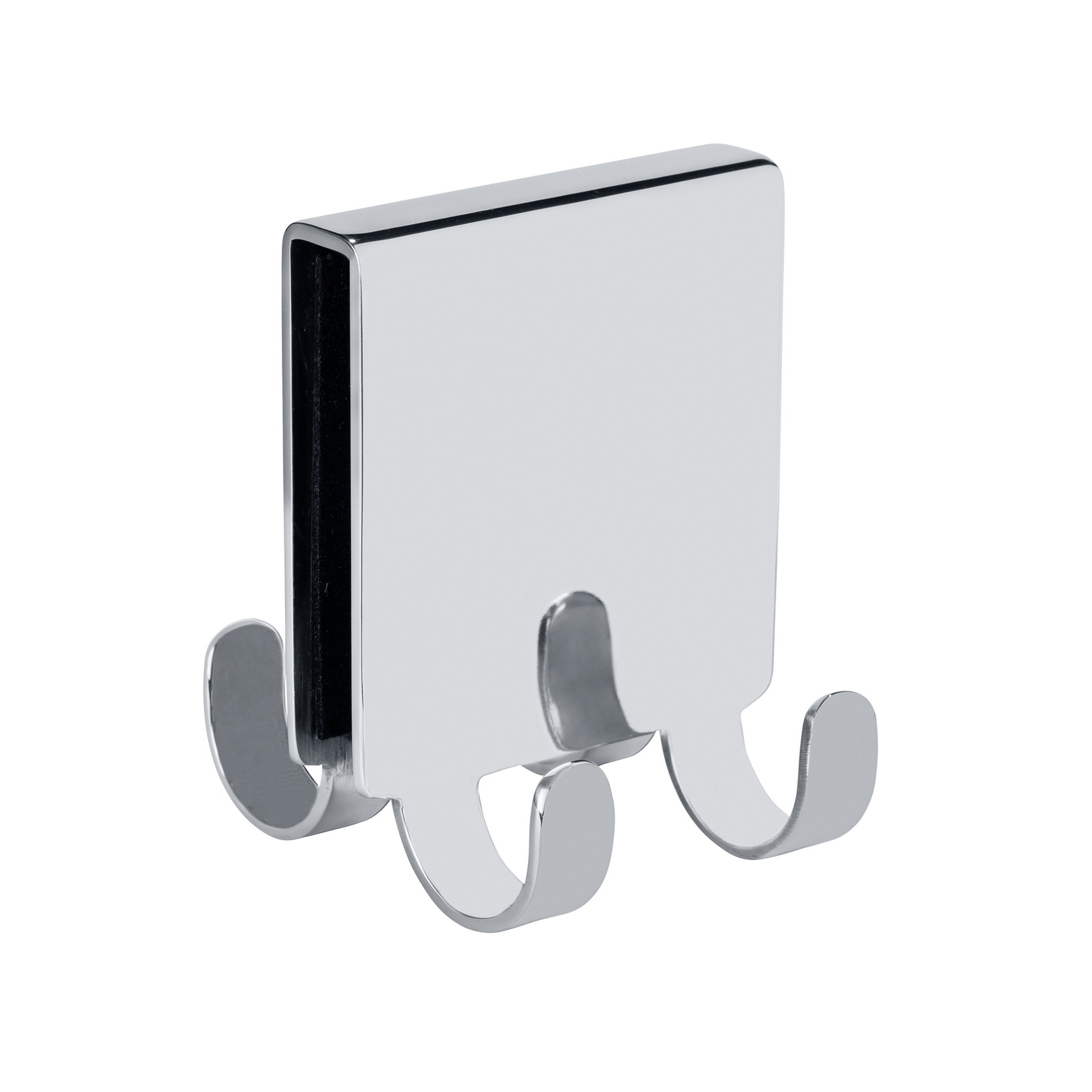 Doppel-Duschhaken 'Brola' Edelstahl glänzend 4 Haken, für Duschwände bis 8 mm