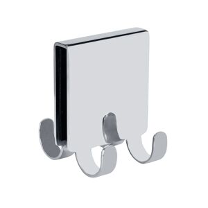 Doppel-Duschhaken 'Brola' Edelstahl glänzend 4 Haken, für Duschwände bis 8 mm