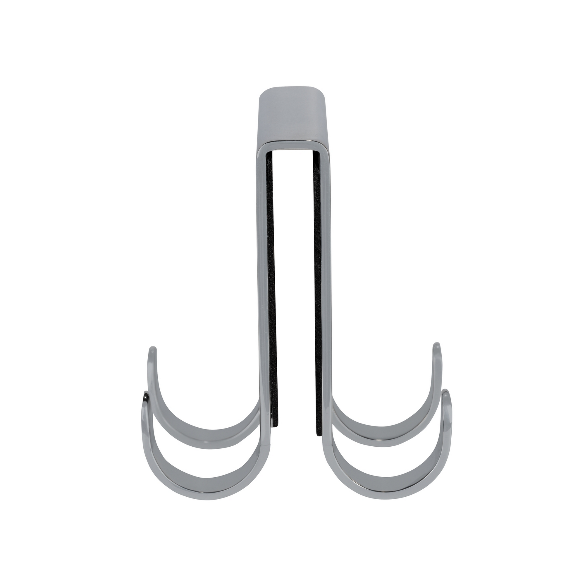Doppel-Duschhaken 'Brola' Edelstahl glänzend 4 Haken, für Duschwände bis 8 mm