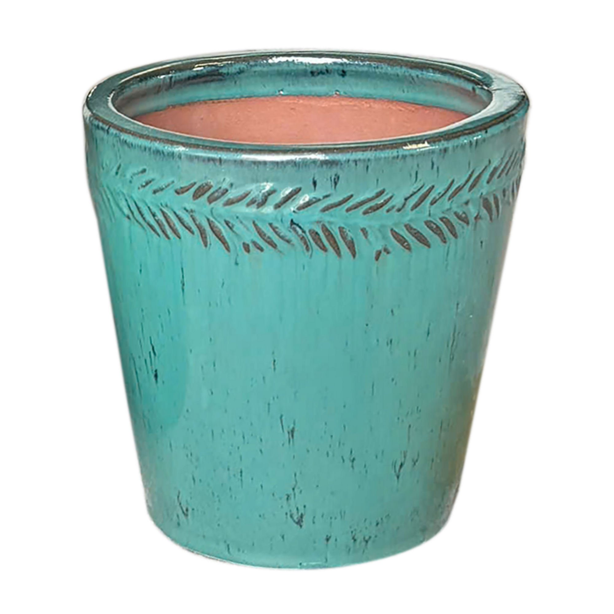 Pflanzgefäß 'Ferro' türkis Ø 26 x 26 cm