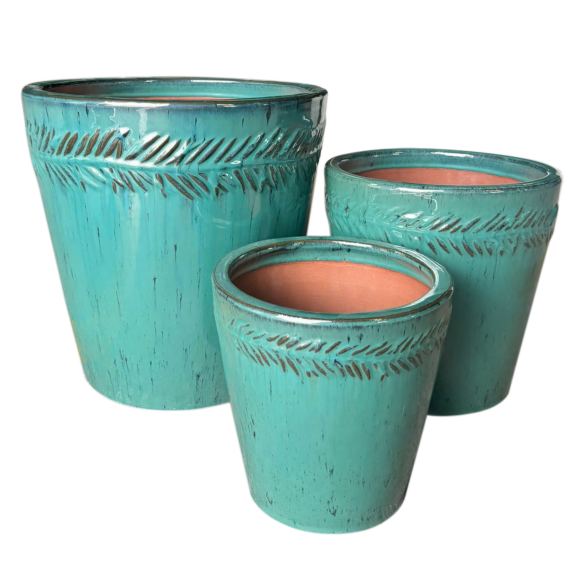 Pflanzgefäß 'Ferro' türkis Ø 26 x 26 cm