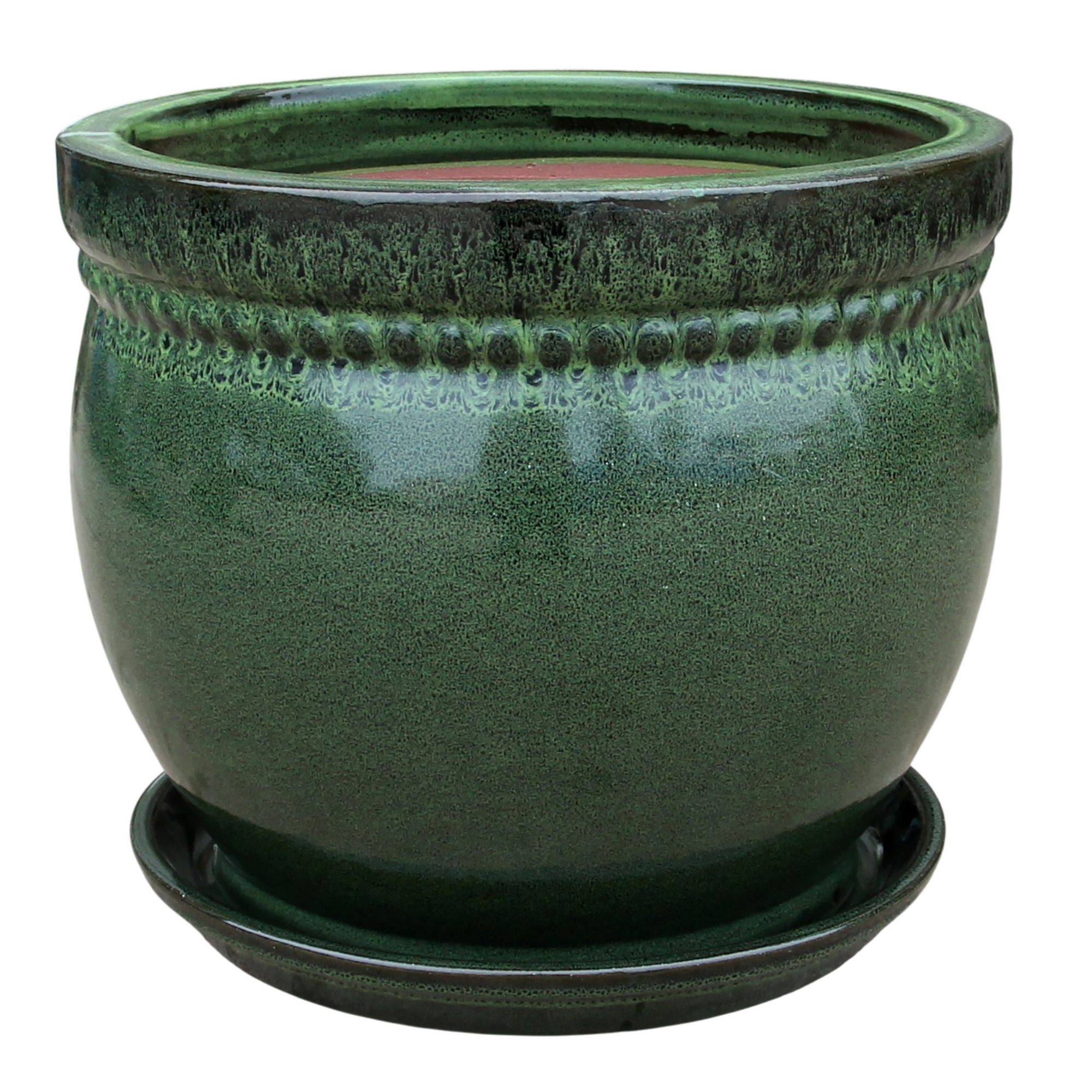 Pflanzgefäß 'Bari' dunkelgrün Ø 38 x 32 cm