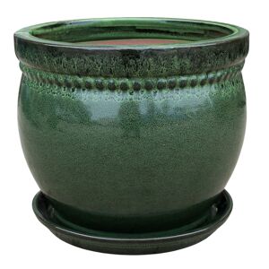 Pflanzgefäß 'Bari' dunkelgrün Ø 38 x 32 cm
