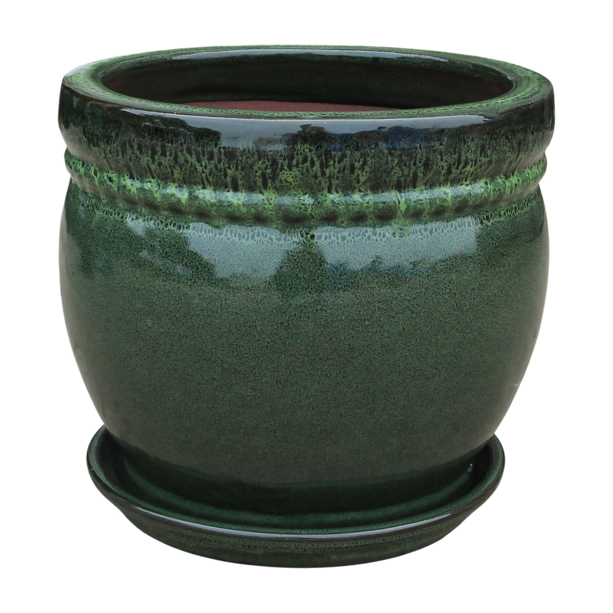 Pflanzgefäß 'Bari' dunkelgrün Ø 29 x 24 cm