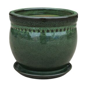 Pflanzgefäß 'Bari' dunkelgrün Ø 21 x 18 cm