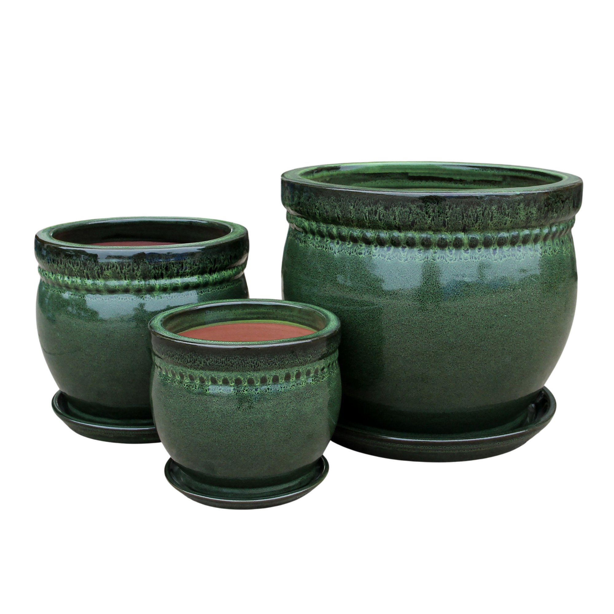 Pflanzgefäß 'Bari' dunkelgrün Ø 21 x 18 cm