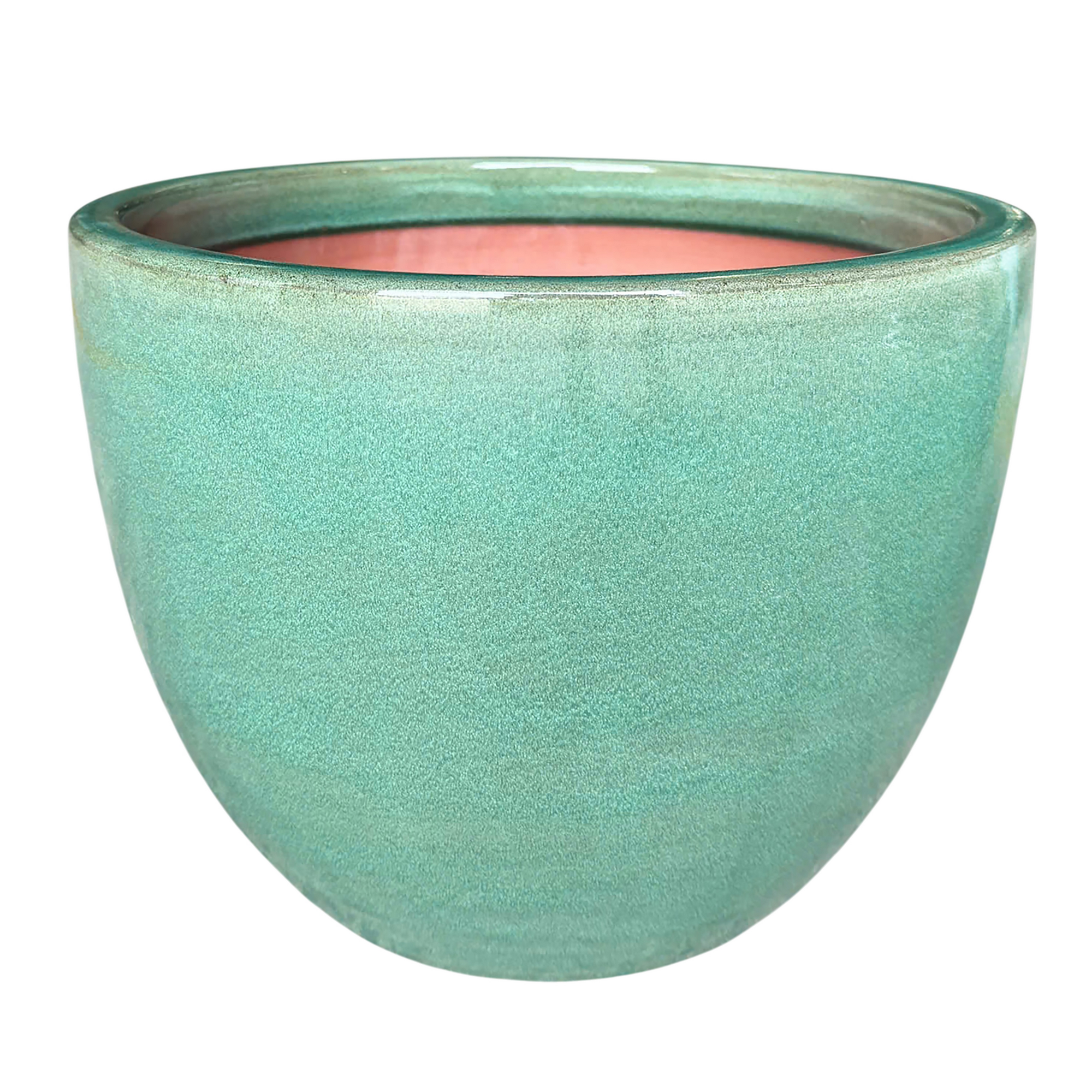 Pflanzgefäß 'Lagune' grün Ø 37 x 27 cm