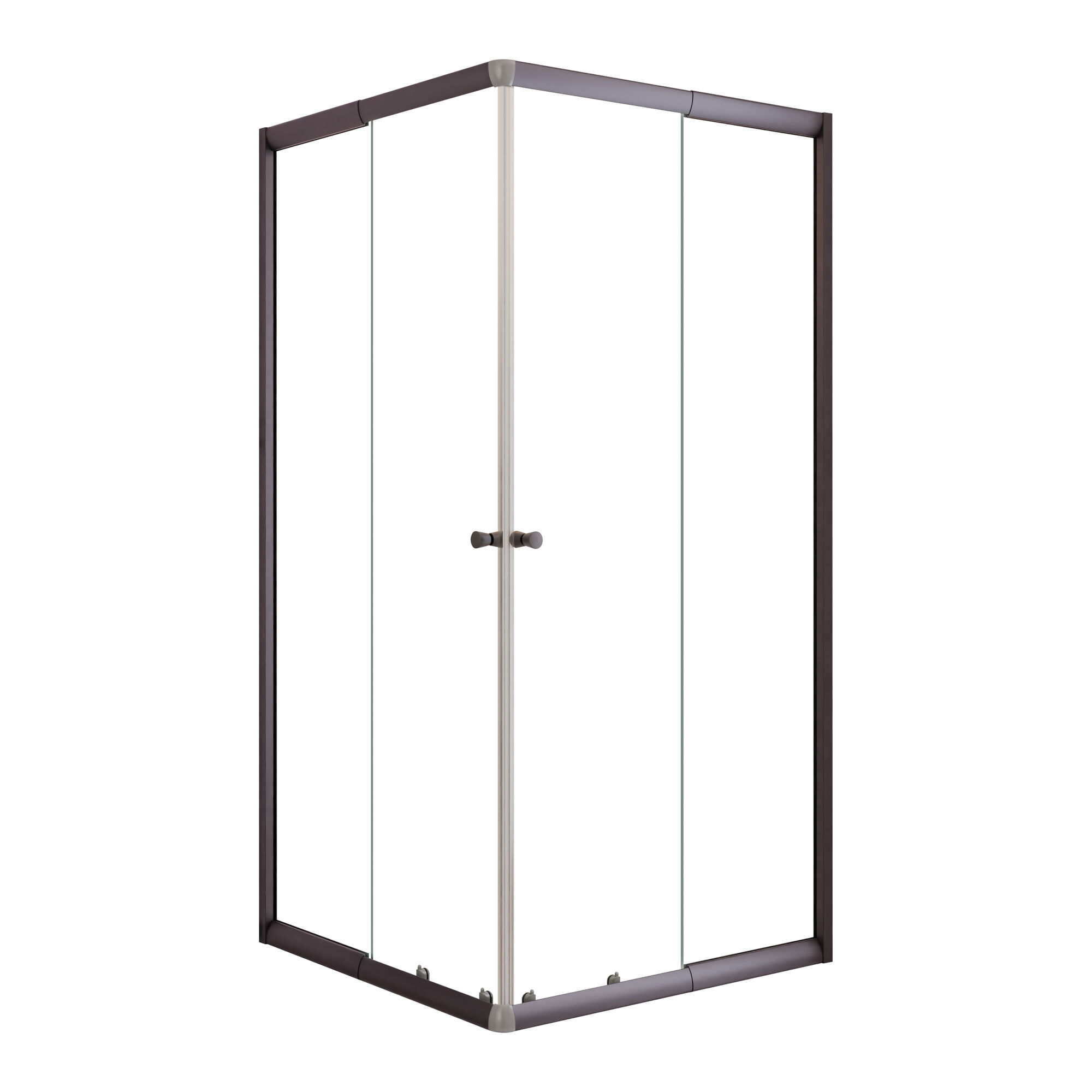 Eckeinstieg 'Sunny' grau mit Schiebetüren 75-90 x 75-90 x 180 cm