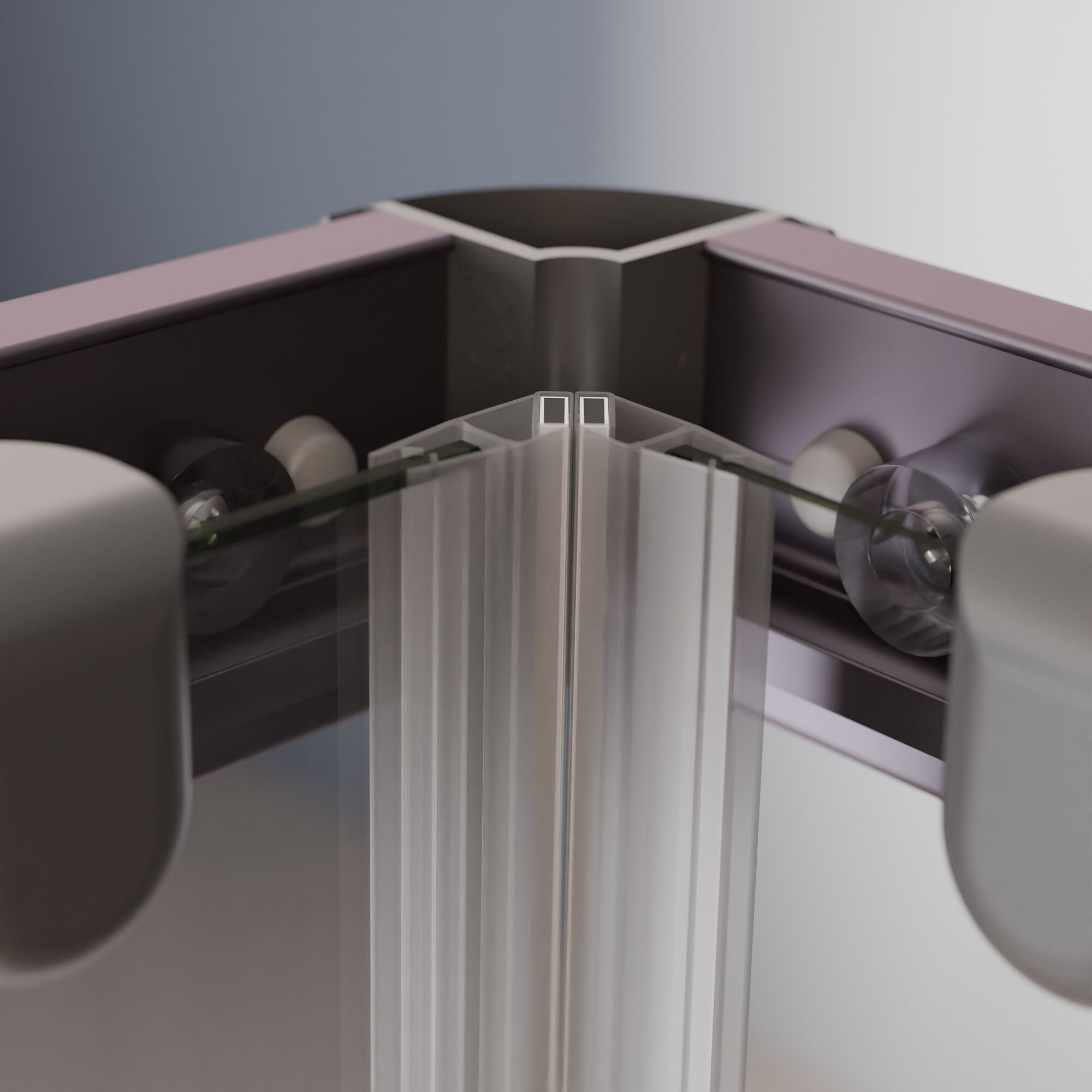 Eckeinstieg 'Sunny' grau mit Schiebetüren 75-90 x 75-90 x 180 cm