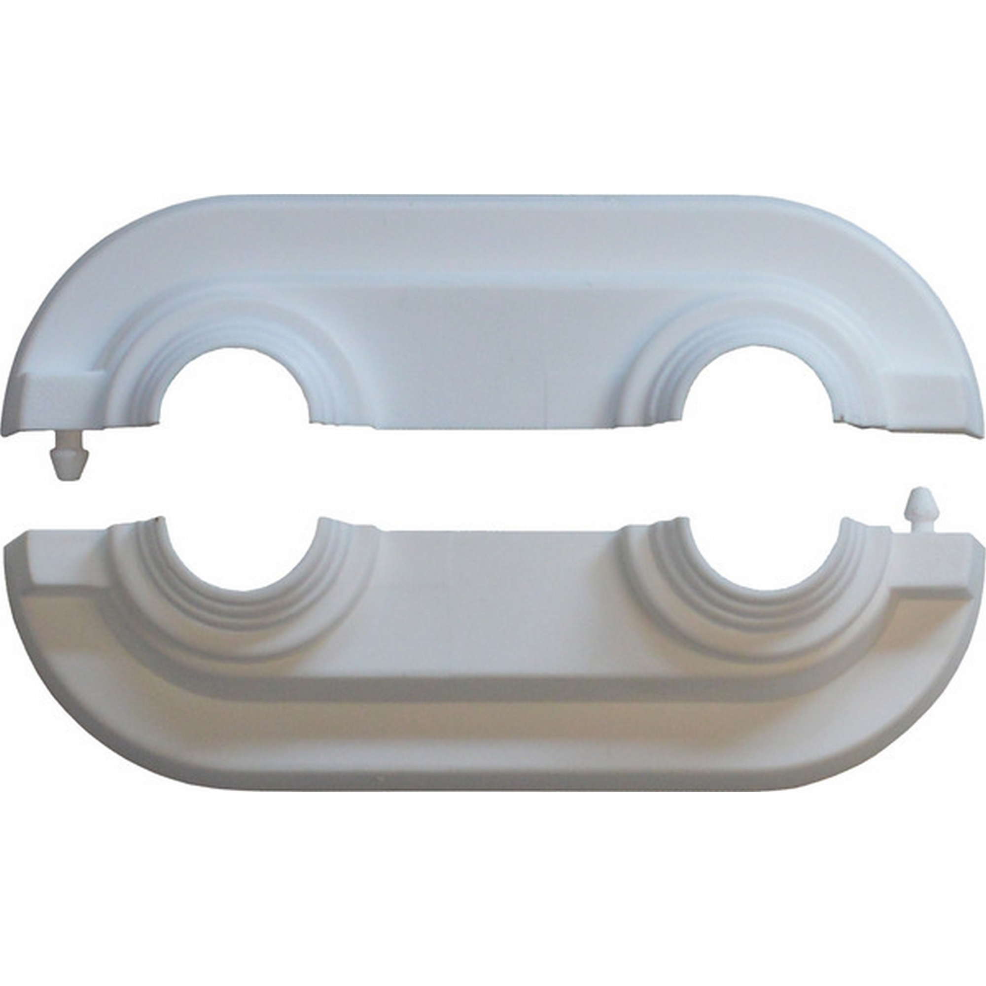 Doppelrosette weiß 50 x 18 mm mit Sattel