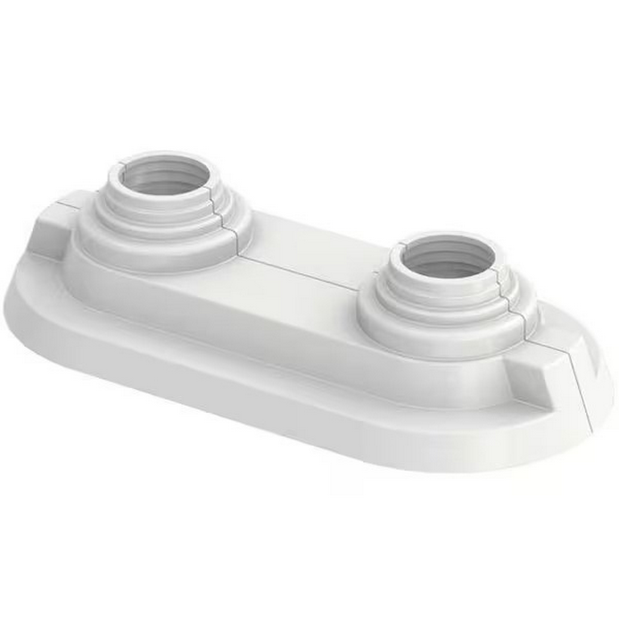 Doppelrosette weiß 14-20 x 50 mm mit Sattel