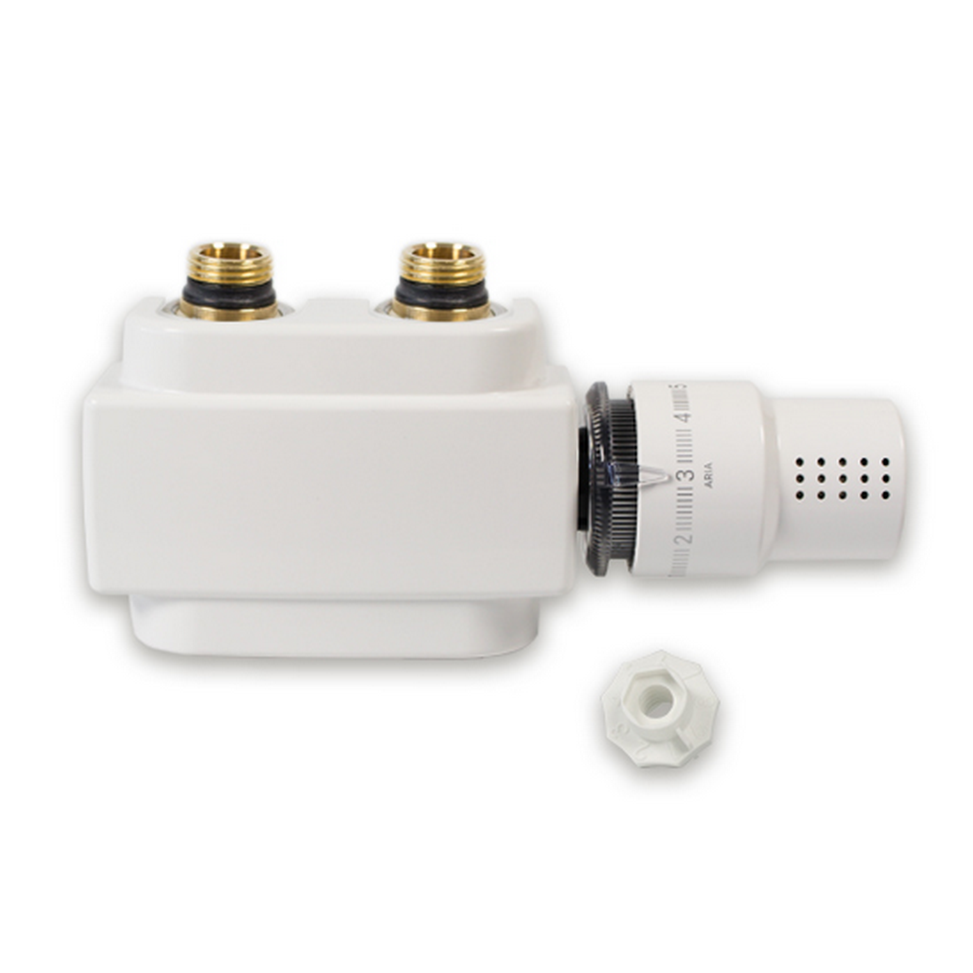 Hahnblock 6 in 1 für Heizkörper weiß M30 x 1,5 mm