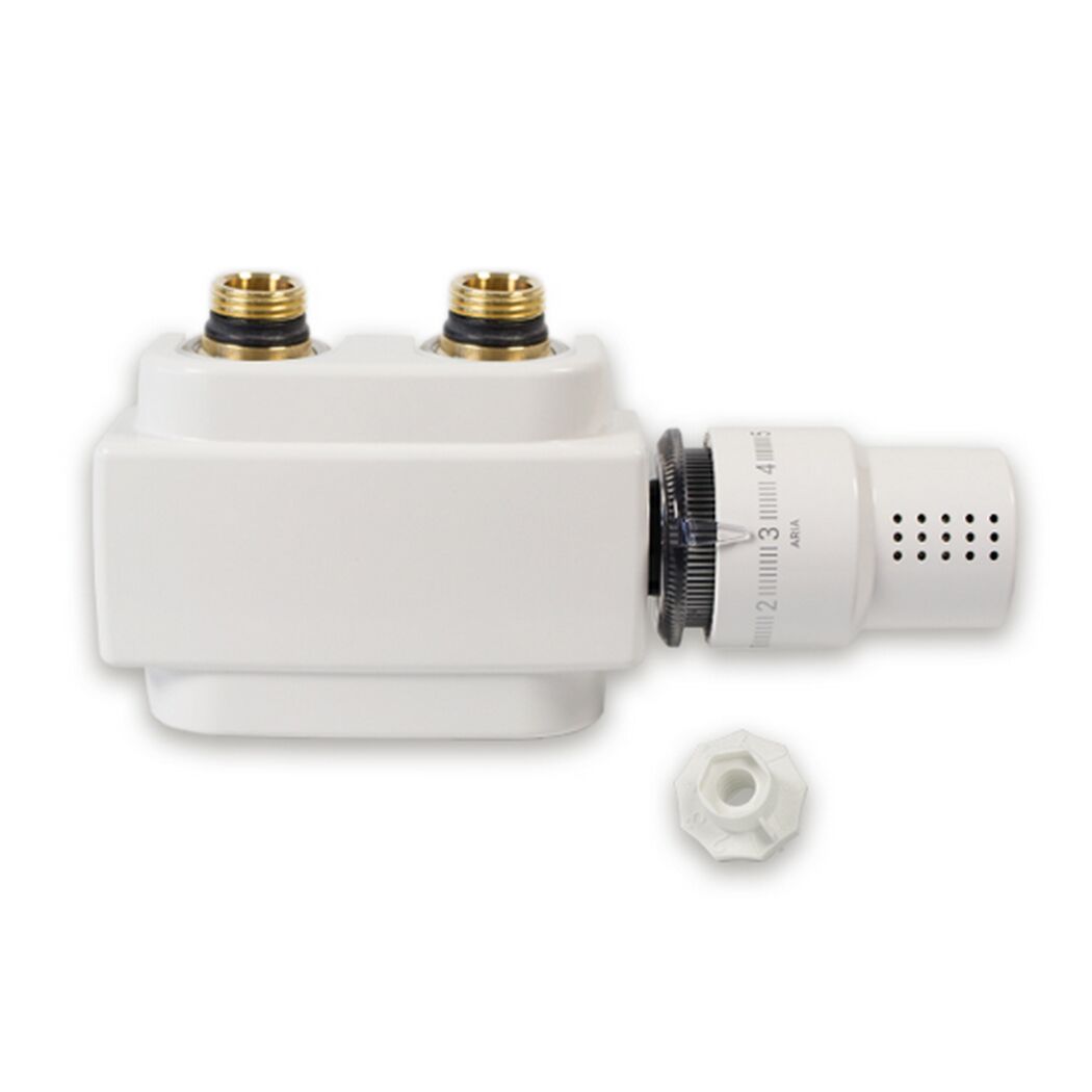 Hahnblock 6 in 1 für Heizkörper weiß M30 x 1,5 mm