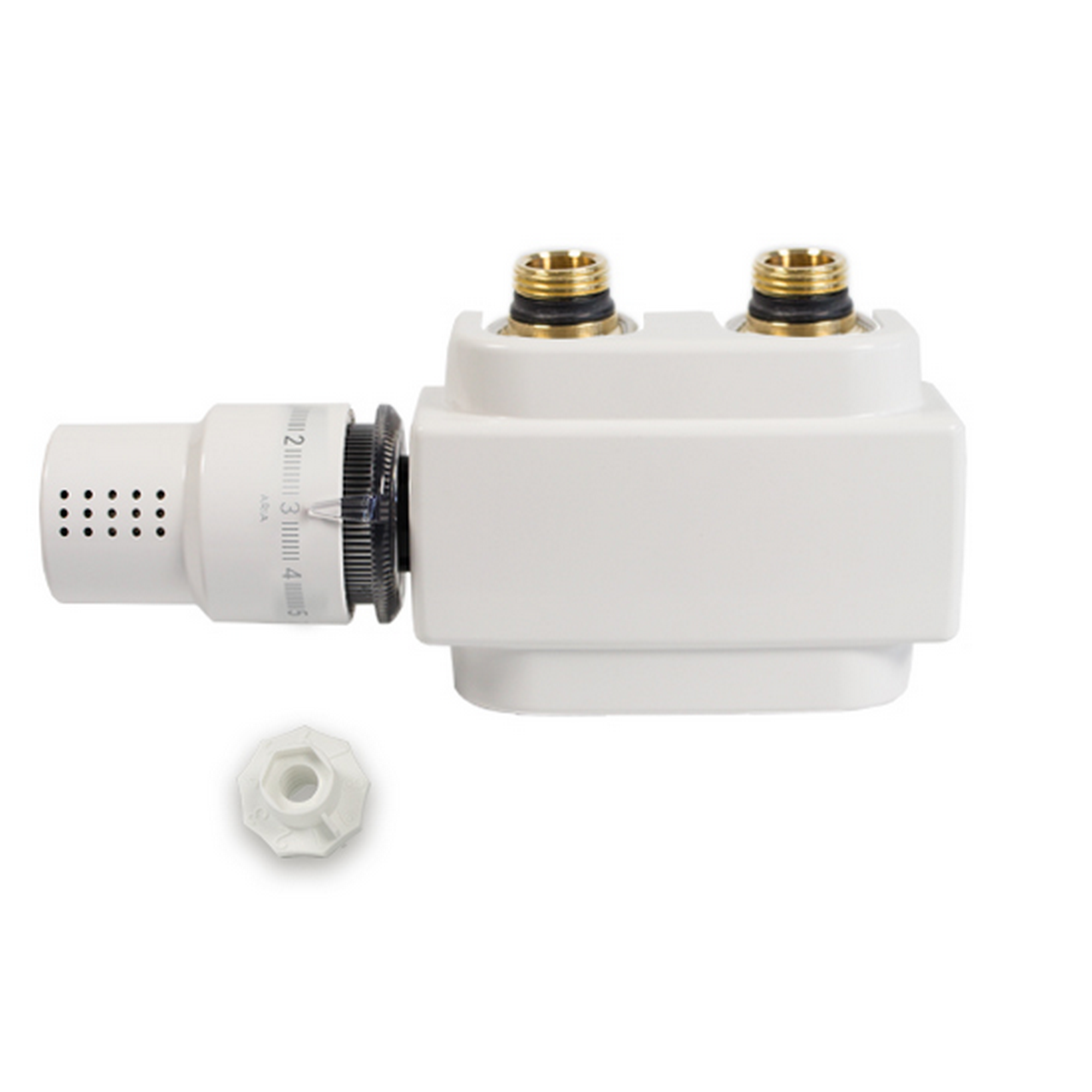 Hahnblock 6 in 1 für Heizkörper weiß M30 x 1,5 mm