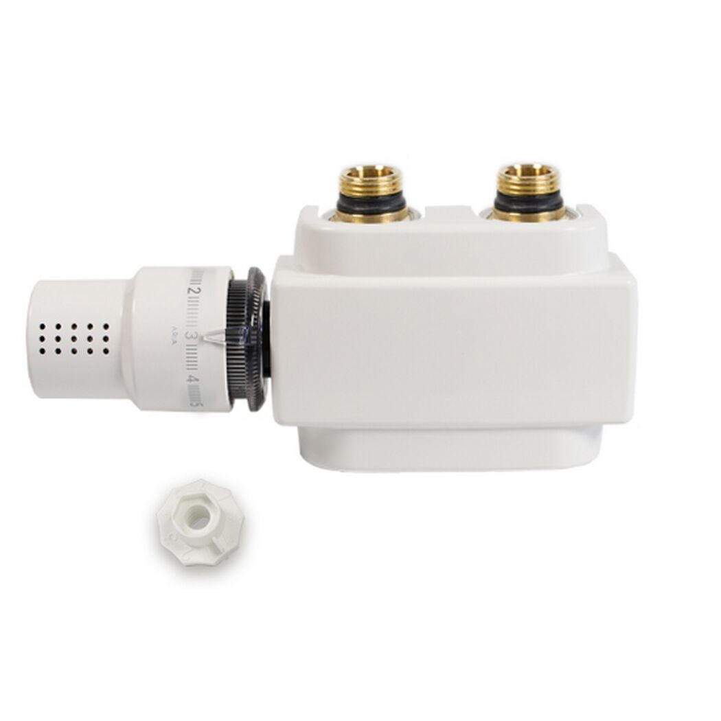 Hahnblock 6 in 1 für Heizkörper weiß M30 x 1,5 mm