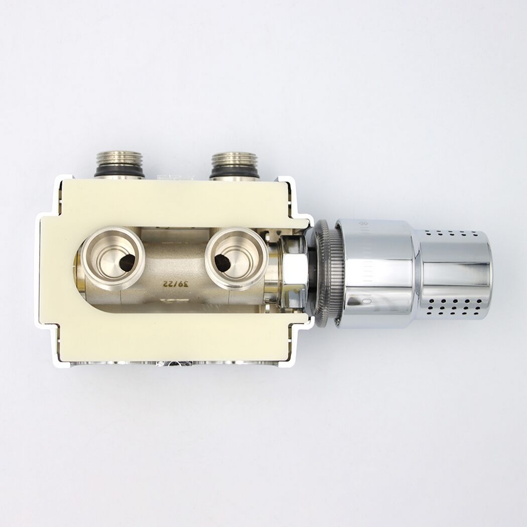 Hahnblock 6 in 1 für Heizkörper chromfarben M30 x 1,5 mm