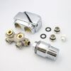Hahnblock 6 in 1 für Heizkörper chromfarben M30 x 1,5 mm