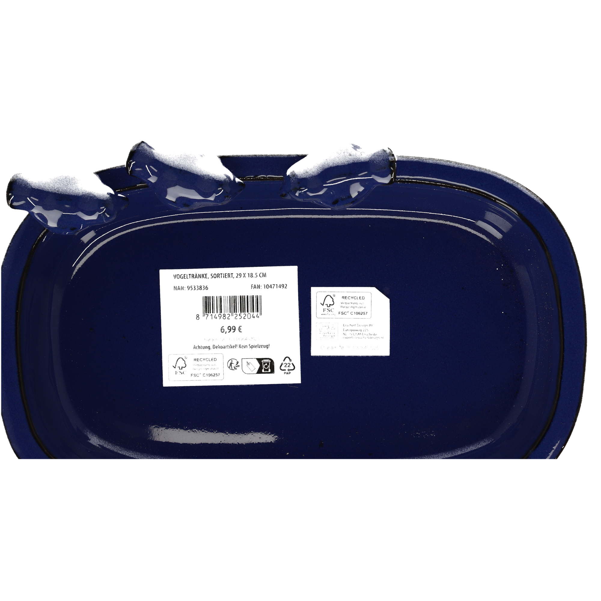 Vogeltränke 29 x 18 cm, sortiert