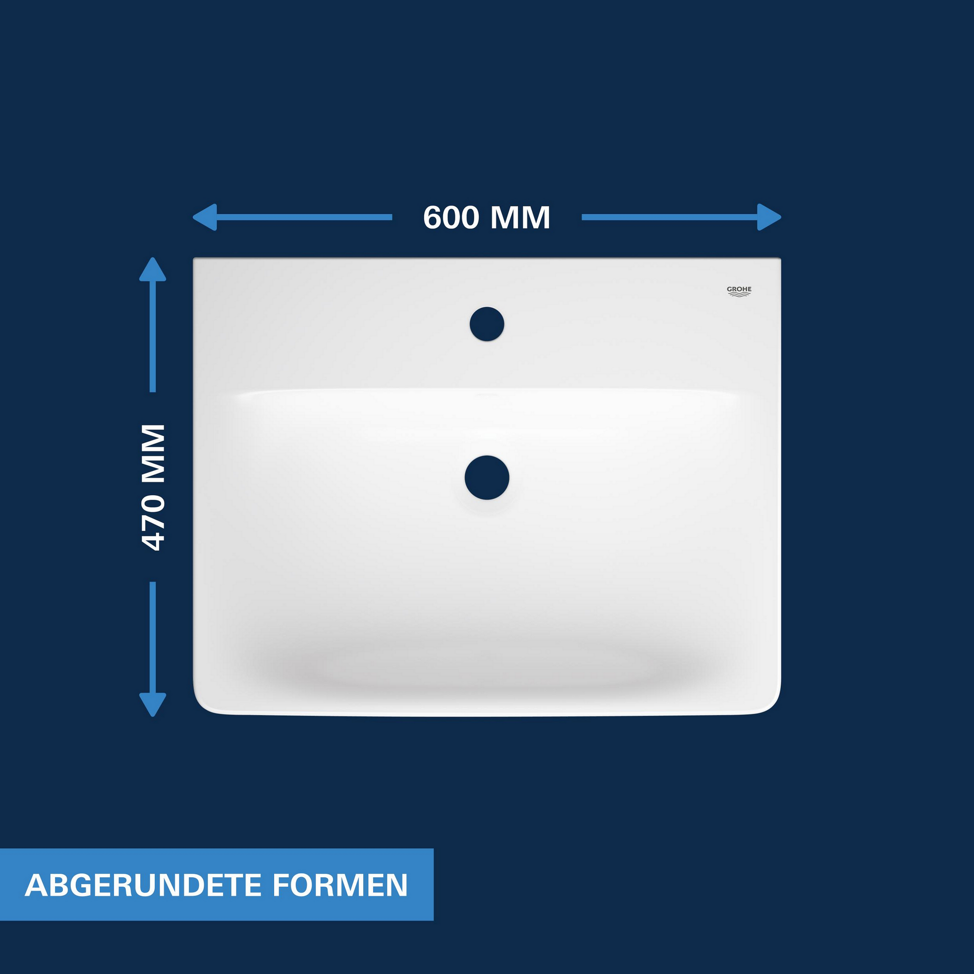 Waschbecken 'Euro Keramik' weiß 60 x 47 cm