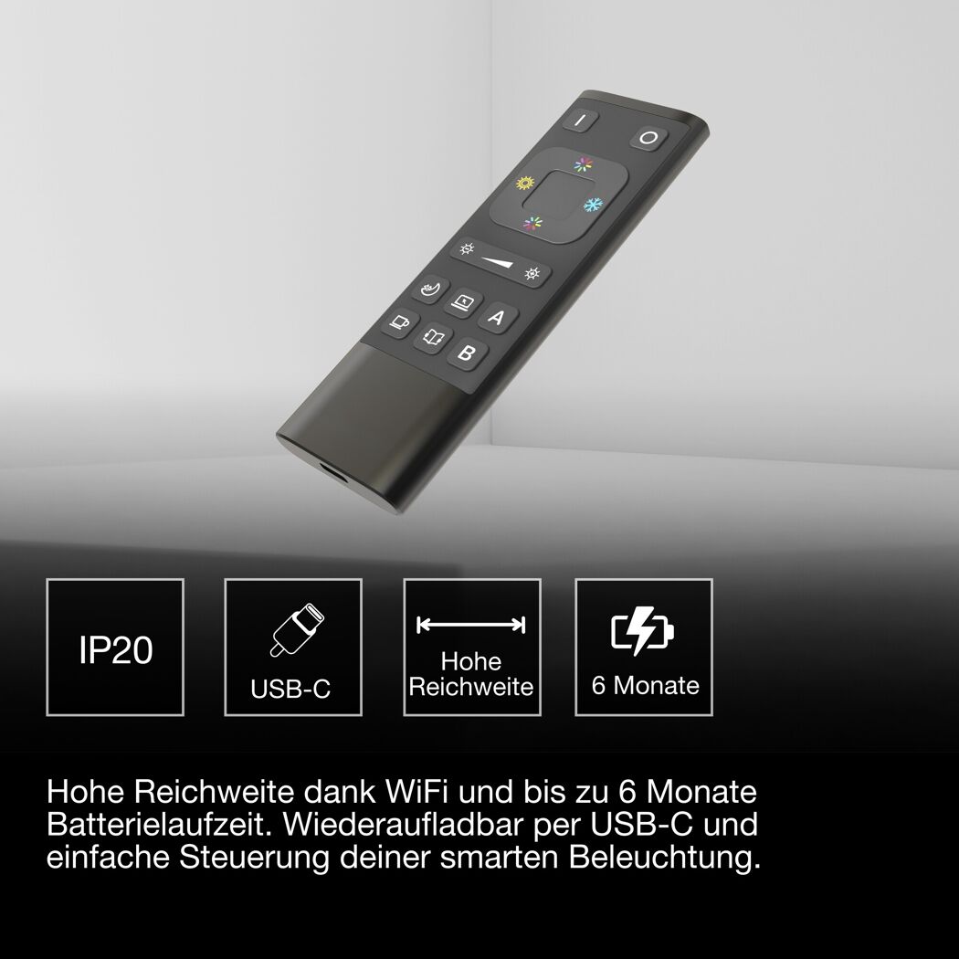 WiFi-Fernbedienung 'SMART' schwarz mit USB-C