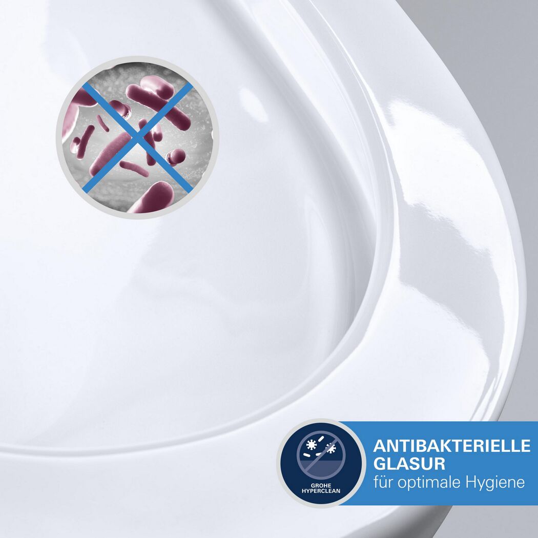 Wand-WC 'Euro Keramik' spülrandlos inklusive WC-Sitz weiß
