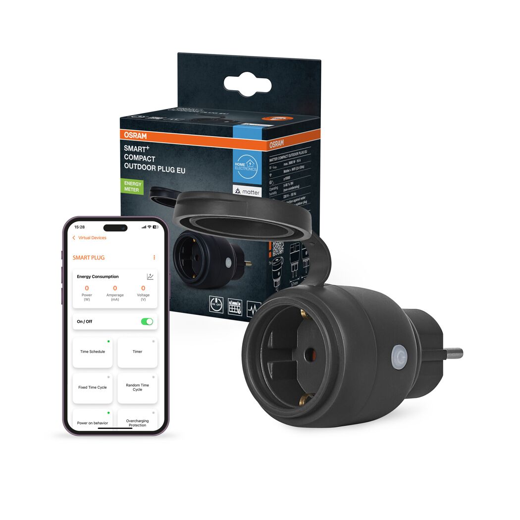 Outdoor-Steckdose 'Smart+ Matter Compact' schwarz
