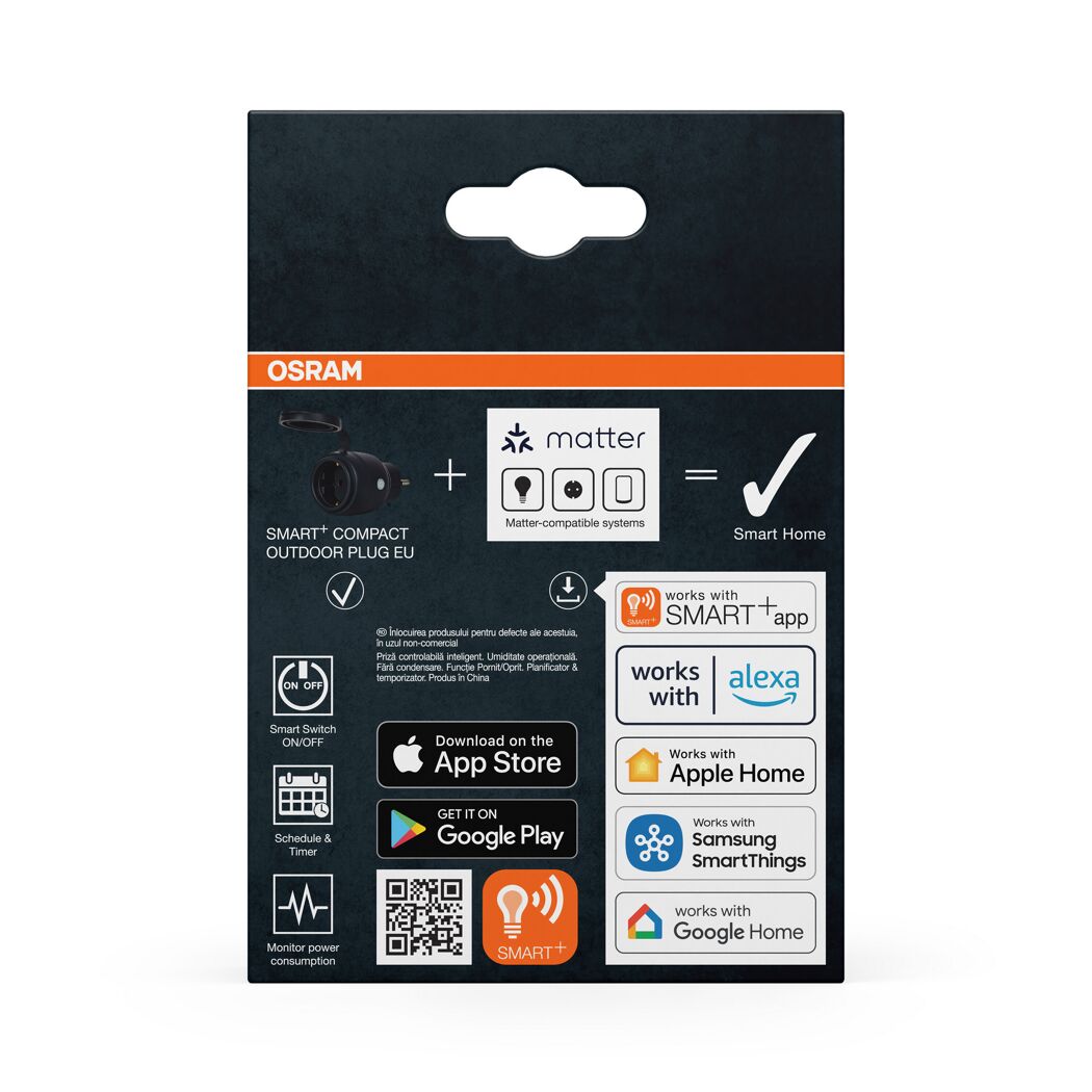 Outdoor-Steckdose 'Smart+ Matter Compact' schwarz