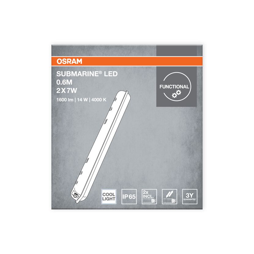 LED-Feuchtraumleuchte 'Submarine' 65,1 cm 16 W