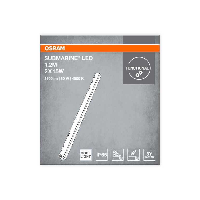 LED-Feuchtraumleuchte 'Submarine' 120 cm 32 W