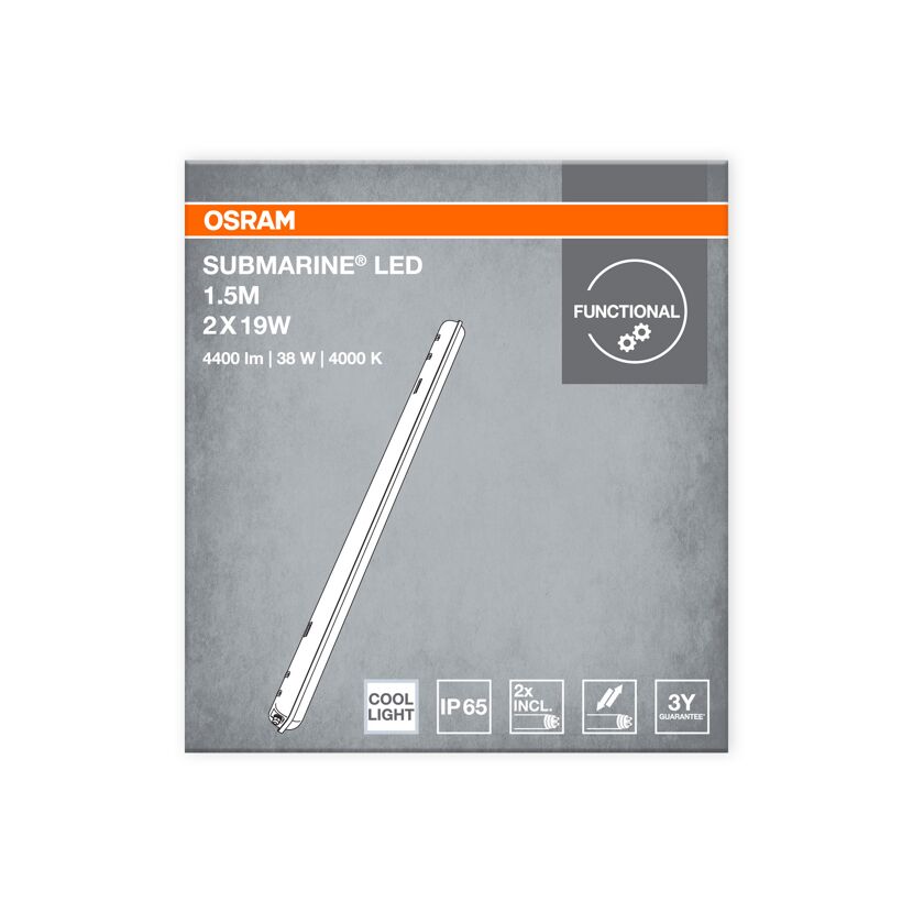 LED-Feuchtraumleuchte 'Submarine' 150 cm 3800 lm 38 W
