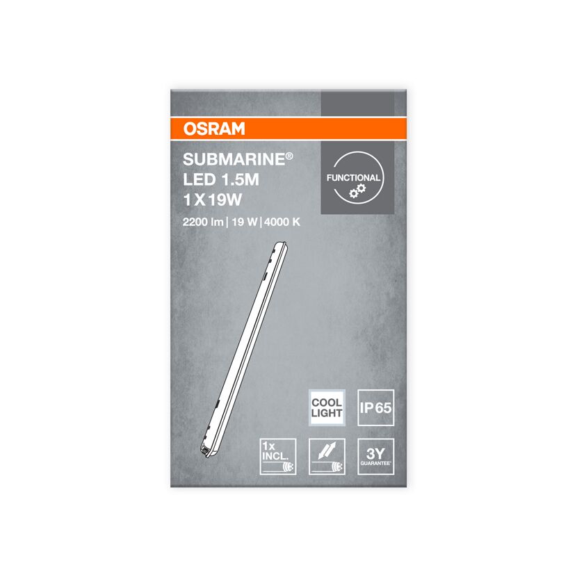 LED-Feuchtraumleuchte 'Submarine' 150 cm 2050 lm 19 W