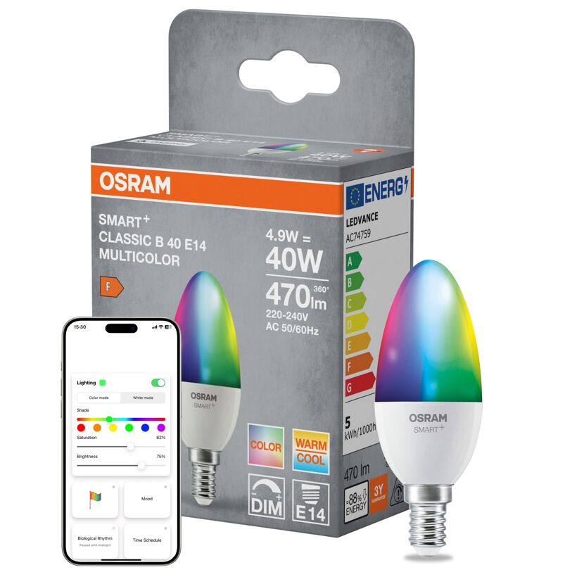 LED-Leuchtmittel 'Smart+ Classic' B 40 E14 4,9W470 lm Multicolor