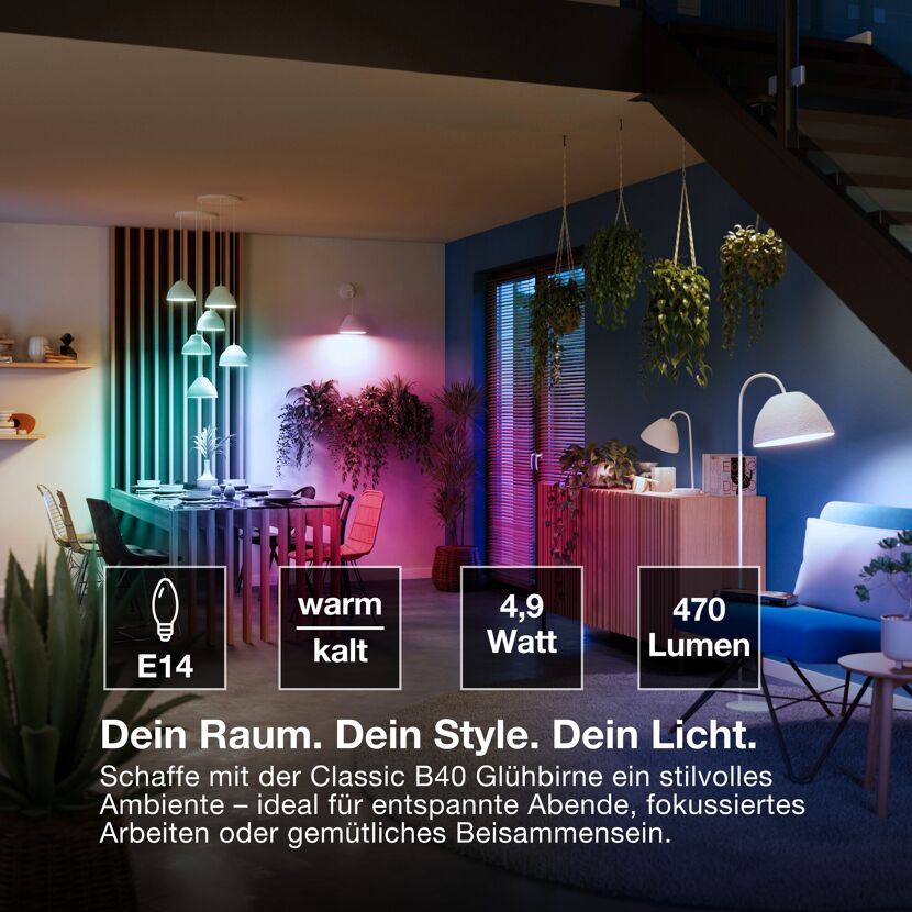 LED-Leuchtmittel 'Smart+ Classic' B 40 E14 4,9W470 lm Multicolor