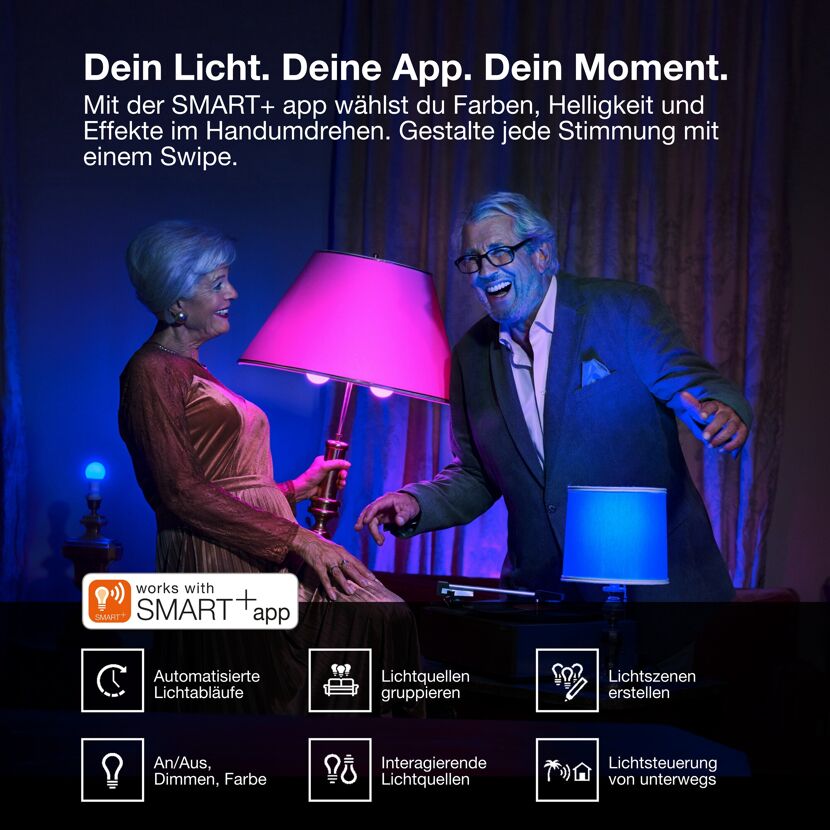 LED-Leuchtmittel 'Smart+ Spot' PAR16 50 GU10 4,7W Multicolor