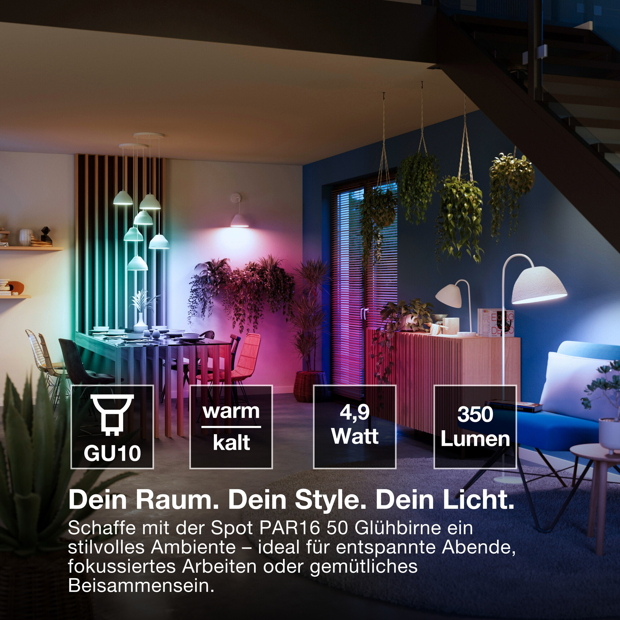 LED-Leuchtmittel 'Smart+ Spot' PAR16 50 GU10 4,7W Multicolor