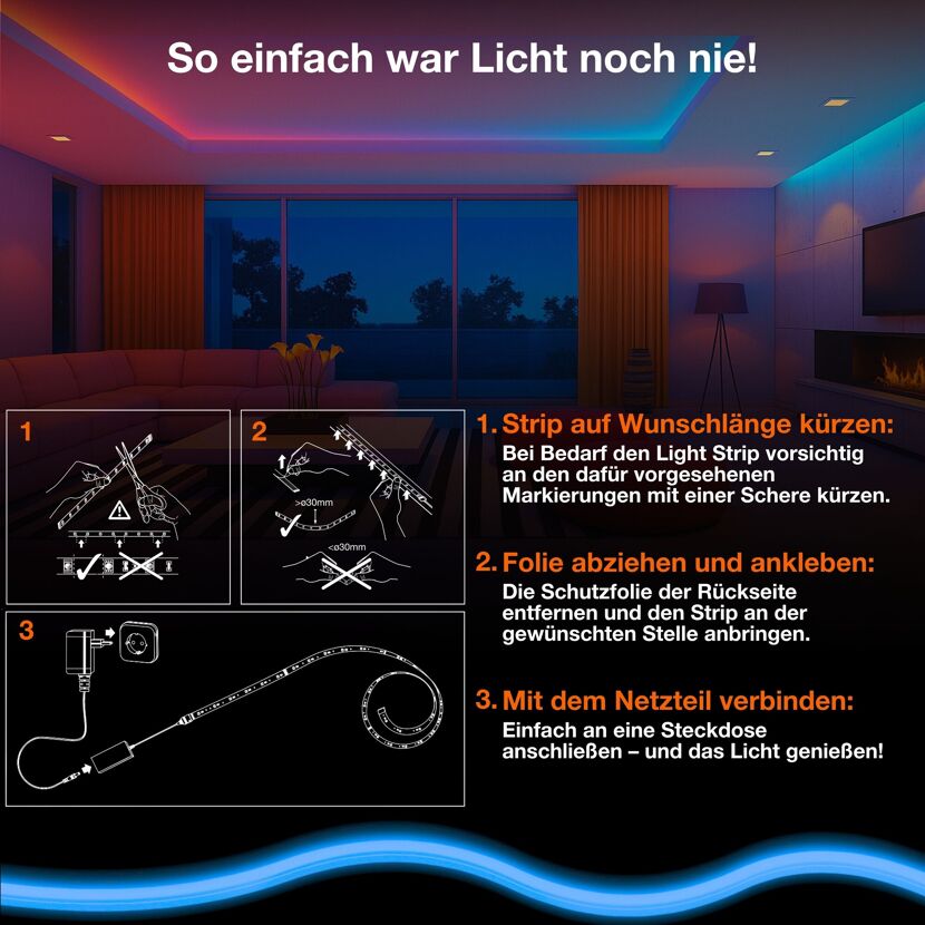 LED-Band 'Smart+Matter' mit Farbwechsel 2 m