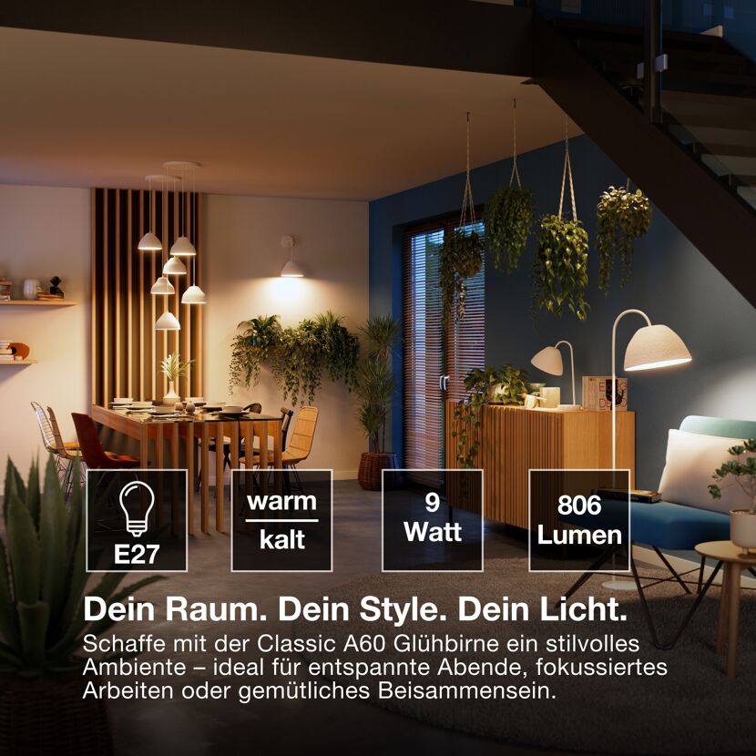 LED-Leuchtmittel 'Smart+ Matter' 9 W E27 Tunable White