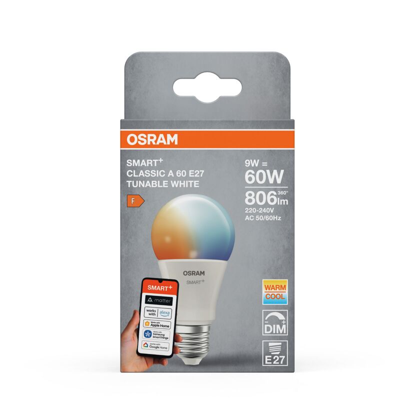 LED-Leuchtmittel 'Smart+ Matter' 9 W E27 Tunable White