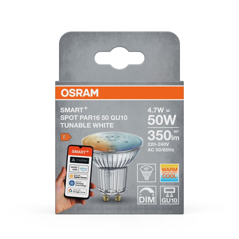 LED-Leuchtmittel 'SMART+ MATTER Spot Tunable White' dimmbar Reflektor klar GU10 4,7 W 350 lm warmweiß bis tageslichtweiß
