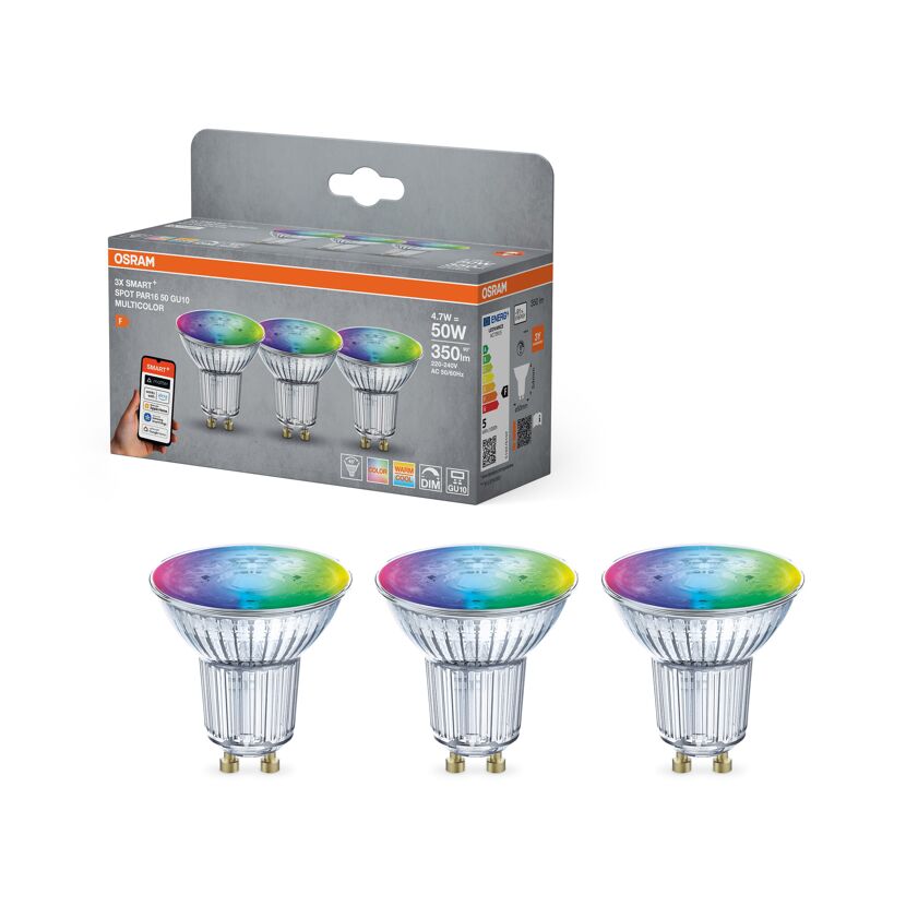 LED-RGB-Reflektorlampe 'Smart+' 5,5 cm 350 lm 5 W GU10  3 Stück
