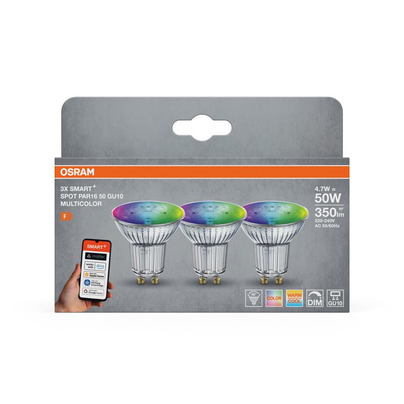 LED-RGB-Reflektorlampe 'Smart+' 5,5 cm 350 lm 5 W GU10  3 Stück