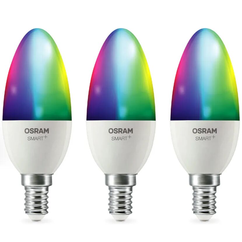 LED-Leuchtmittelset 'SMART+ MATTER Classic shapes Multicolor' dimmbar Kerze matt E14 4,9 W 470 lm RGB - tunable white 3 Stück